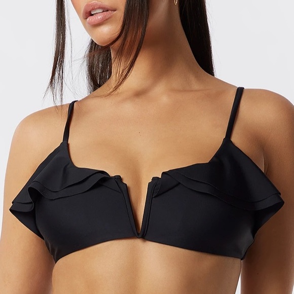 Black Bikini Top with Ruffles - Picture 6 of 8